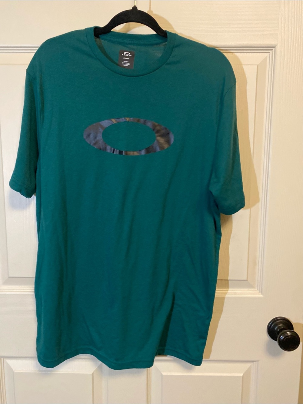 Oakley Short-Sleeve Tee with Dark Teal Logo